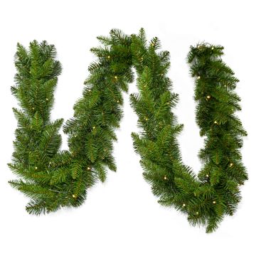 Artificial fir garland OXNARD, green, LEDs, 9ft/275cm, Ø10"/25cm Artificial fir garland OXNARD, green, LEDs, 9ft/275cm, Ø10"/25cm