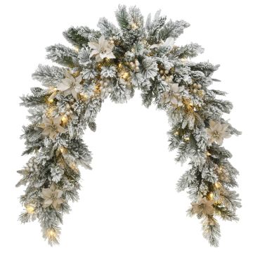 Artificial doorway arch of fir CARY, white, frosted, LEDs, with fruits, 6ft/180cm, Ø14"/35cm Artificial doorway arch of fir CARY, white, frosted, LEDs, with fruits, 6ft/180cm, Ø14"/35cm
