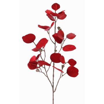 Fake eucalyptus spray INDALA with fruits, red, 33"/85cm Fake eucalyptus spray INDALA with fruits, red, 33"/85cm