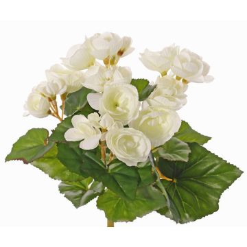 Fake begonia BIRMA on spike, cream, 8"/20cm, Ø1.2"-2"/3-5cm
