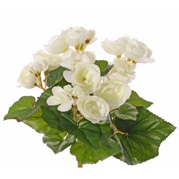 Fake begonia BIRMA on spike, cream, 8"/20cm, Ø1.2"-2"/3-5cm
