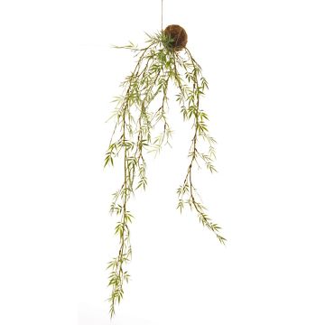 Artificial bamboo hanging plant ALECTO on moss ball, green, 3ft/90cm