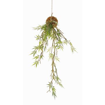 Artificial bamboo hanging plant ALECTO on moss ball, green, 24"/60cm Artificial bamboo hanging plant ALECTO on moss ball, green, 24"/60cm