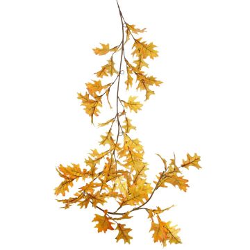 Fake oak garland ERASMIA, yellow-orange, 6ft/180cm Fake oak garland ERASMIA, yellow-orange, 6ft/180cm