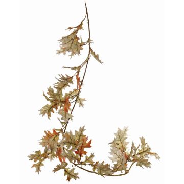 Fake oak garland ERASMIA, green-red, 6ft/180cm Fake oak garland ERASMIA, green-red, 6ft/180cm