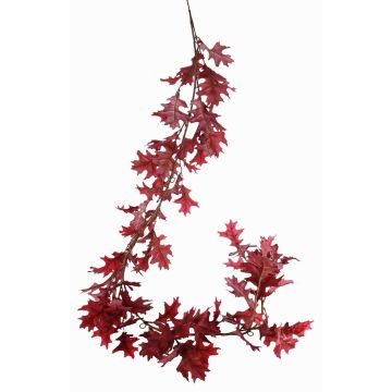 Fake oak garland ERASMIA, burgundy red, 6ft/180cm Fake oak garland ERASMIA, burgundy red, 6ft/180cm
