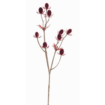 Fake thistle spray (Eryngium) LOUKAS, burgundy red, 18"/45cm, Ø0.4"-0.6"/1-1.5cm Fake thistle spray (Eryngium) LOUKAS, burgundy red, 18"/45cm, Ø0.4"-0.6"/1-1.5cm