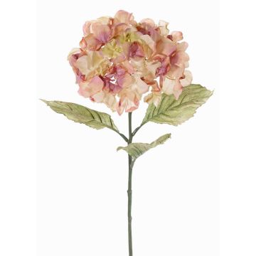 Artificial flower Hydrangea URANIA, dusky pink, antique pink-cream, 30"/75cm, Ø8"/20cm