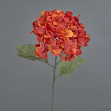 Artificial flower Hydrangea URANIA, orange, 30"/75cm, Ø7"/18cm