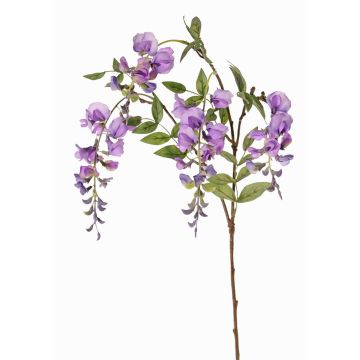 Artificial wisteria spray SOULA with flowers, purple, 31"/80cm, Ø2.8"-3.1"/7-8cm