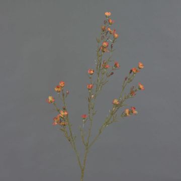 Artificial wax flower NIANG, orange-red, 31"/80cm, Ø0.8" - 1.2"/2-3cm