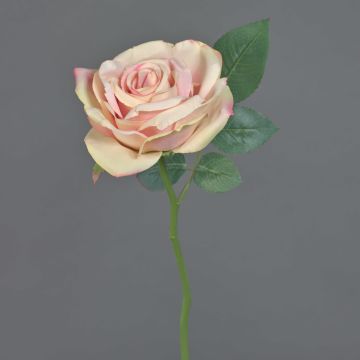 Artificial flower rose NIKOLETA, pink, 12"/30cm, Ø4.7"/12cm