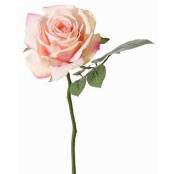 Artificial flower rose NIKOLETA, pink-cream, 12"/30cm, Ø4.7"/12cm