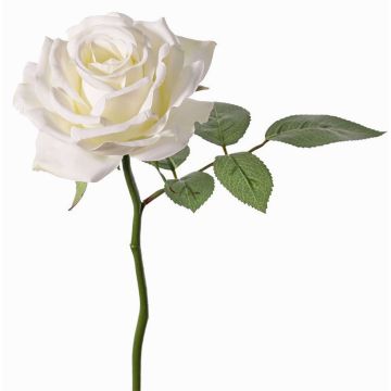 Artificial flower rose NIKOLETA, white, 12"/30cm, Ø4.7"/12cm Artificial flower rose NIKOLETA, white, 12"/30cm, Ø4.7"/12cm