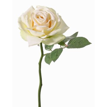 Artificial flower rose NIKOLETA, cream-pink, 12"/30cm, Ø4.7"/12cm