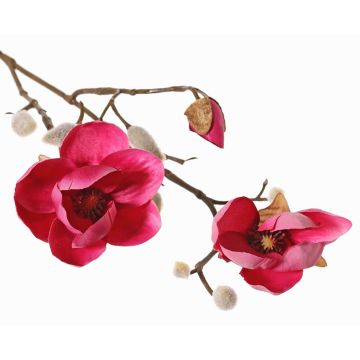 Fake magnolia KOSTAS, fuchsia, 22"/55cm, Ø2.4"-3.1"/6-8cm Fake magnolia KOSTAS, fuchsia, 22"/55cm, Ø2.4"-3.1"/6-8cm
