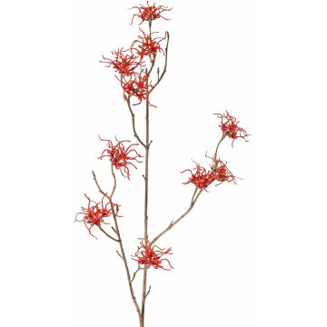 Artificial witch hazel spray XYLA, flowers, orange-red, 28"/70cm, Ø2"/5cm