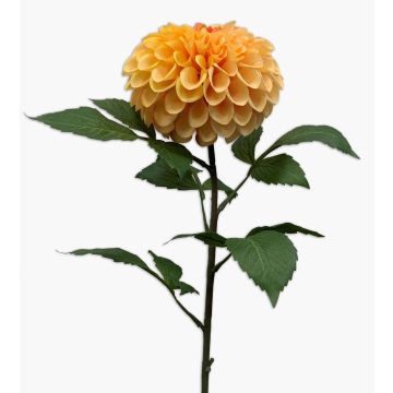 Fake flower pompom dahlia MILEYA, yellow, 30"/75cm
