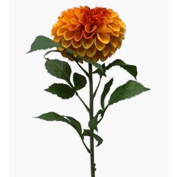 Fake flower pompom dahlia MILEYA, orange, 30"/75cm