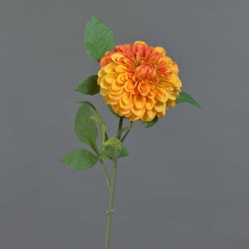 Fake flower pompom dahlia MILEYA, orange, 30"/75cm