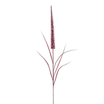 Artificial pennisetum panicle ZARIEL with glitter, burgundy, 3ft/105cm