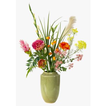Artificial flower bouquet FEME, pink-orange, 4ft/120cm, Ø24"/60cm