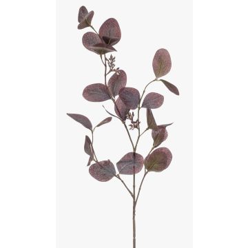 Fake eucalyptus branch MAXEN with fruits, purple-grey, 30"/75cm