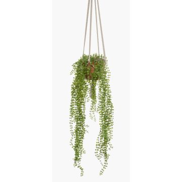 Artificial climbing fig hanging basket AMADOR, terracotta pot, green, 3ft/100cm