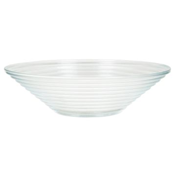 Glass decorative bowl SELMA, grooves, clear, 2.4"/6cm, Ø11"/27cm Glass decorative bowl SELMA, grooves, clear, 2.4"/6cm, Ø11"/27cm