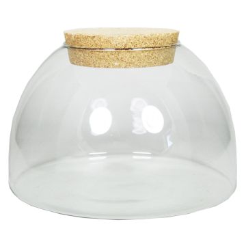 Candy jar with cork lid MARENO, clear, 6.7"/17cm, Ø9"/24cm