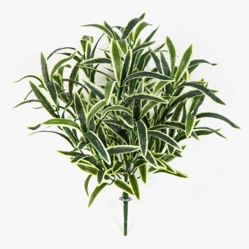 Artificial spider plant ANKAA on spike, green-white, 16"/40cm