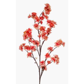 Artificial cherry blossom branch GIMA with blossoms, coral, 4ft/120 cm