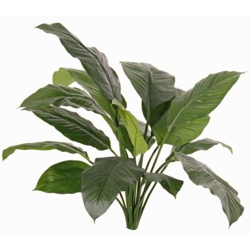 Artificial Spathiphyllum 'PLAKIAS', flame-retardant, with support stick, green, 35"/90cm Artificial Spathiphyllum 'PLAKIAS', flame-retardant, with support stick, green, 35"/90cm