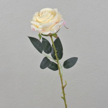 Fake rose ELEAZAR, cream-apricot, 26"/65cm, Ø 3.5"/9cm