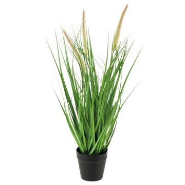 Plastic fountain grass UBON with panicles, decorative pot, green, 20"/50cm