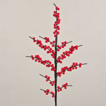 Ilex artificial branch KUNJUAM with berries, red, 31"/80cm