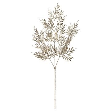 Artificial rowan berry branch CAZENAC, fruits, glitter, champagne, 30"/75cm Artificial rowan berry branch CAZENAC, fruits, glitter, champagne, 30"/75cm