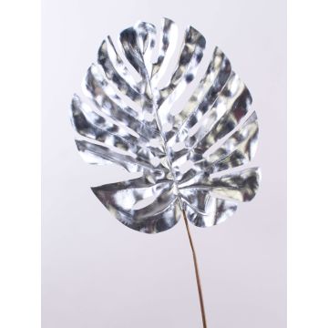 Philodendron Monstera Deliciosa artificial leaf AMETS, silver, 35"/90cm