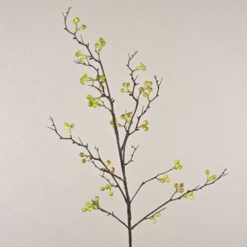 Artificial snowberry branch LEERDIK with fruits, green, 4ft/120cm
