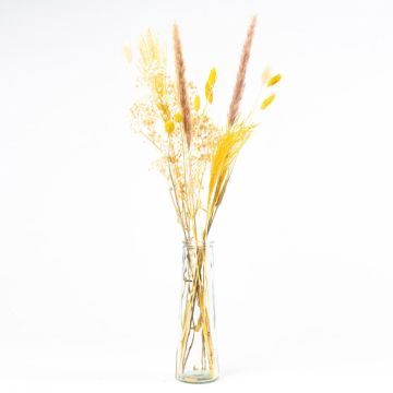 Dried flowers in bottle vase LOTTCHEN, brown, 77cm, Ø15cm