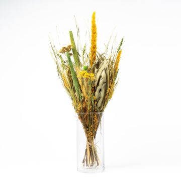 Bouquet of dried flowers ELEANOR with panicles, yellow-green, 65cm, Ø14cm