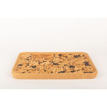 Rectangular cork serving tray FUENTES made of agglomerated cork, natural-black, 17"x11"x1.2"/43x28x3cm Rectangular cork serving tray FUENTES made of agglomerated cork, natural-black, 17"x11"x1.2"/43x28x3cm