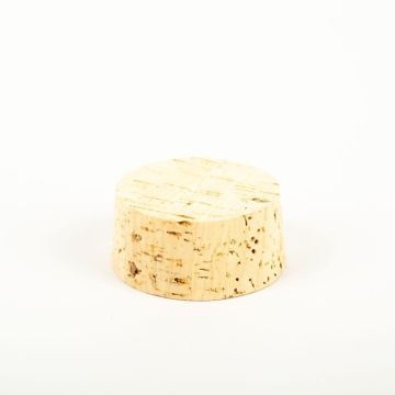 Cork lid ALMEDA made of natural cork, light-coloured, 1.2"/3cm, Ø2.4"/6/2.6"/6,5cm