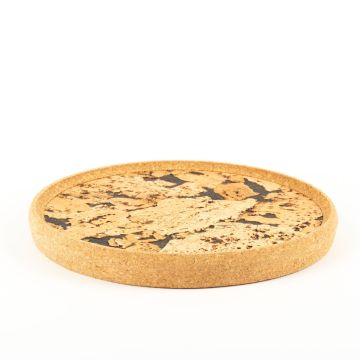 Round cork serving tray FUENTES made of agglomerated cork, natural-black, 1.2"/3cm, Ø11"/29cm Round cork serving tray FUENTES made of agglomerated cork, natural-black, 1.2"/3cm, Ø11"/29cm