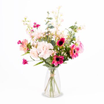 Artificial winter bouquet ROSALINE, pink-fuchsia, 24"/60cm, Ø18"/45cm
