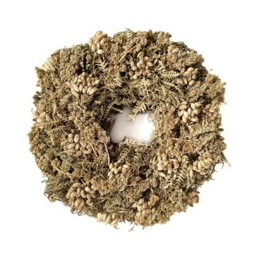 Dried wreath of flowers MACARENA on straw wreath, giant fennel, beige-nature, Ø10"/25cm