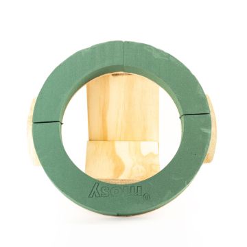 ®mosy Ökodur funeral floristry floral foam urn wreath ARNELLE, natural wood base, green, 4.5 cm, Ø36 cm