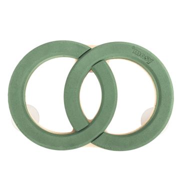 ®mosy Ökodur car-shaped foam display, wedding rings, ARAKAWA, wedding decoration, with suction cup, natural wood base, green, 31x47x4cm