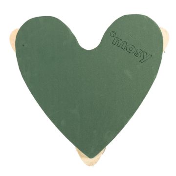 ®mosy Ökodur floral foam car heart MURIANDA, wedding decoration, with suction cup, natural wood base, green, 14"x15"x2"/36x37x5cm ®mosy Ökodur floral foam car heart MURIANDA, wedding decoration, with suction cup, natural wood base, green, 14"x15"x2"/36x37x5cm