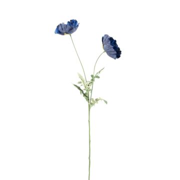 Artificial poppy branch GUNDULA, Eco Collection, royal blue, 28"/70cm, Ø2.8"-3.1"/7-8cm Artificial poppy branch GUNDULA, Eco Collection, royal blue, 28"/70cm, Ø2.8"-3.1"/7-8cm